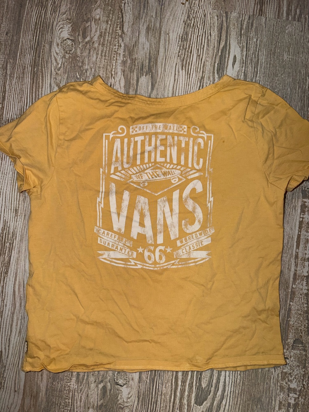Vans Graphic Tee in Mustard with White Print